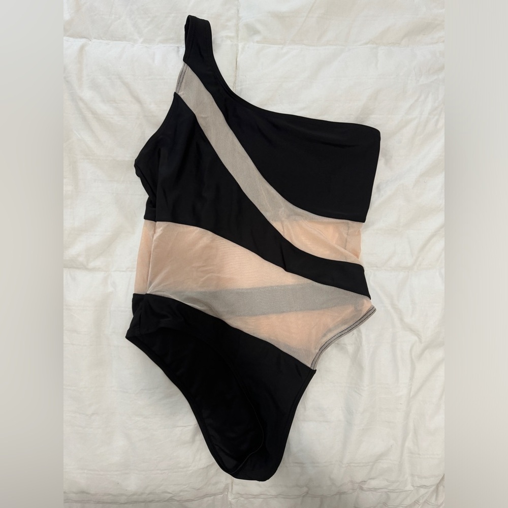 COPY - One Shoulder Sheer Cut Out One Pice Swimsuit